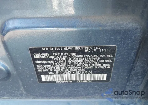 2016 Subaru Crosstrek 2.0I Limited из США, поврежденный, VIN JF2GPAKCXG8230424